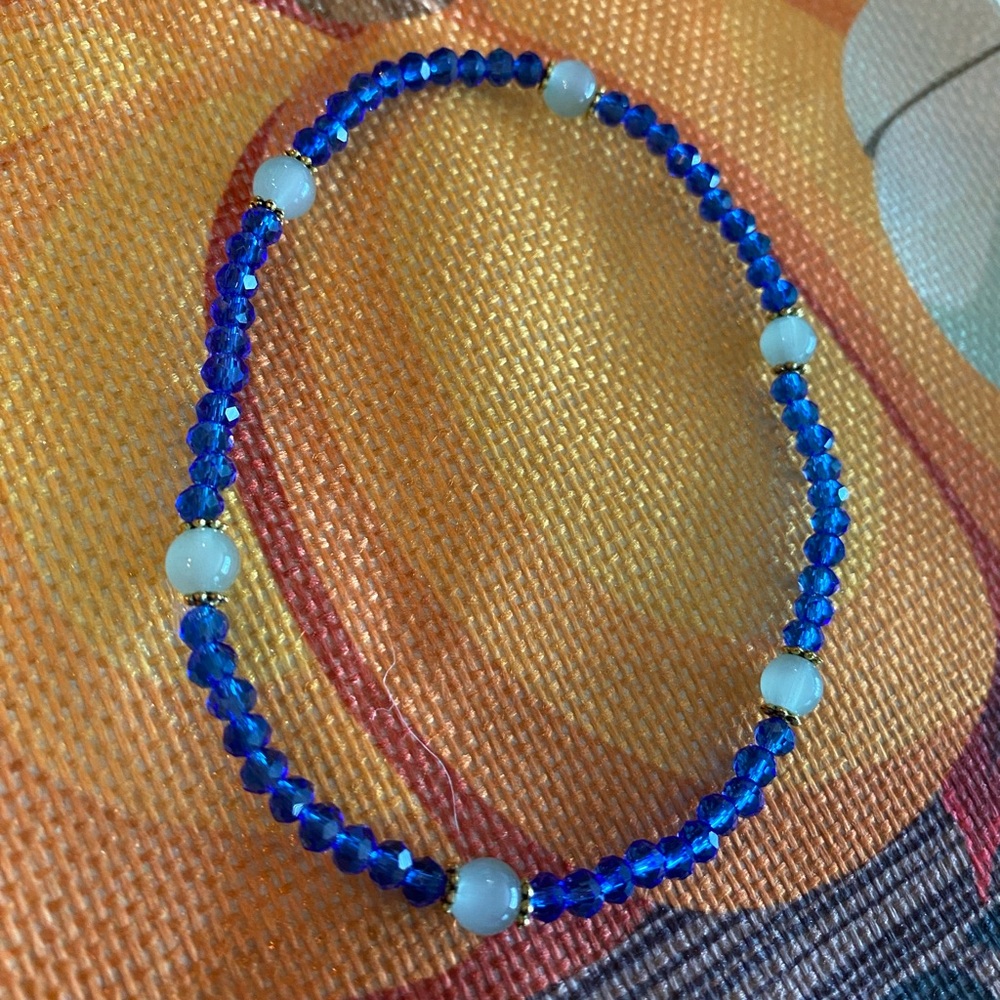 Elegant Blue Beaded Ankle Bracelet
